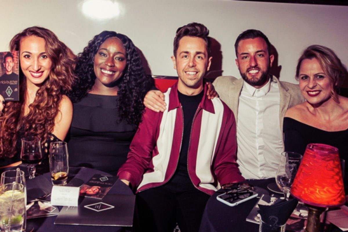 At the post show reception with Emma Kingston, Claudia Kariuki, Nick Butcher, Paul Taylor-Mills, Rebecca Lock. at 