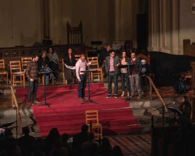 Christopher J. Domig, Rajesh Bose, James Yaegashi, Anne Hansen, and Gregg Mozgala Photo