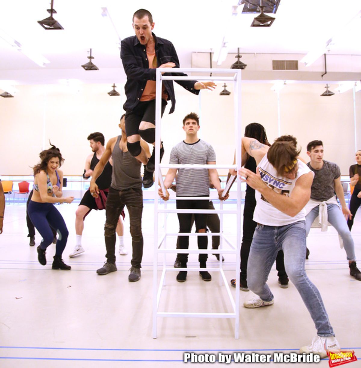 Wesley Taylor and Casey Cott with cast  at 