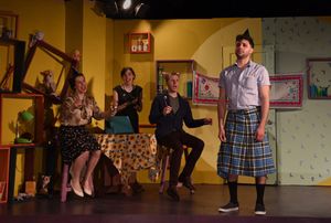 Helen (Elise Marie Davis), Nanny (Jamie Bragg) and John (Tyler Anthony Smith) celebrate Daisy?s (Jose M. Cervantes) birthday in Eclipse Theatre''s production of ?Baby with the Bathwater? by Christopher @ BroadwayWorld Helen (Elise Marie Davis), Nanny (Jamie Bragg) and John (Tyler Anthony Smith) celebra Photo