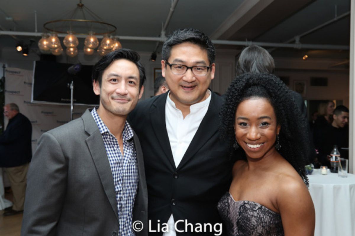 AMERICAN MORNING star Hansel Tan, creator Timothy Huang with Destinee Rea at 