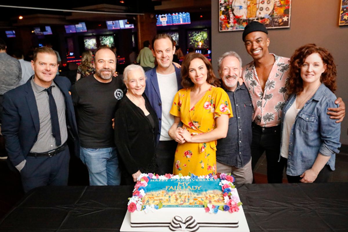 Clarke Thorell, Danny Burstein, Rosemary Harris, Harry Hadden-Paton, Laura Benanti, Allan Corduner, Christian Dante White and Linda Mugleston at 