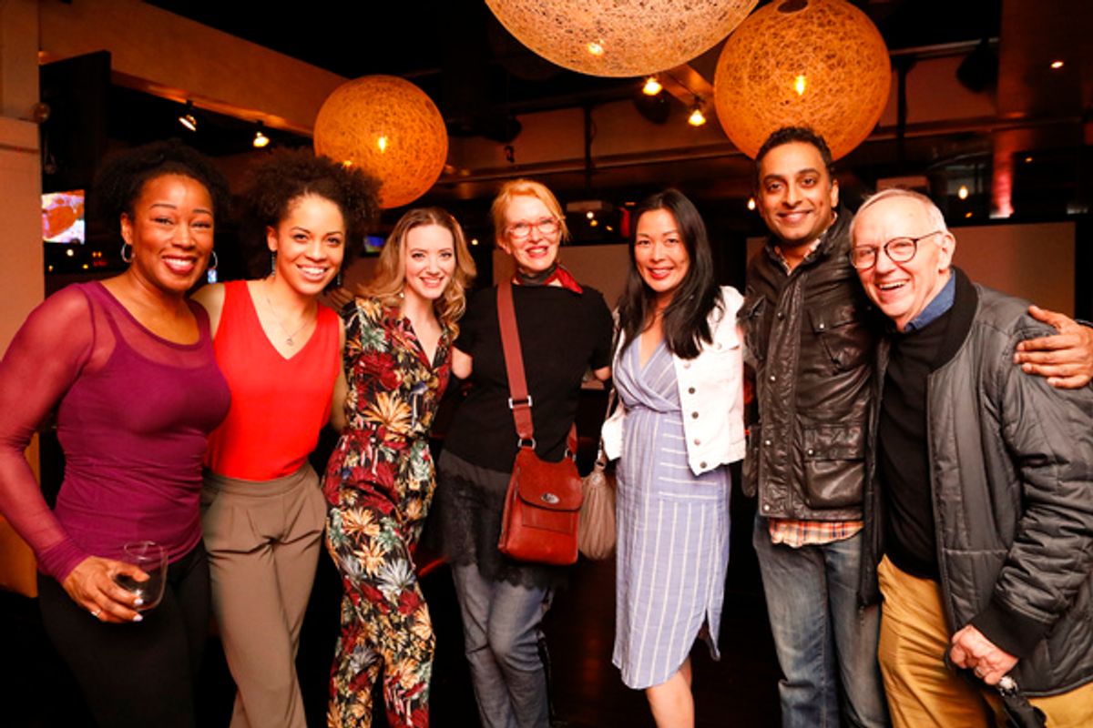 JoAnna Rhinehart, Sasha Hutchings, Samantha Sturm, Catherine Zuber, Manu Narayan and Michael Yeargan at 