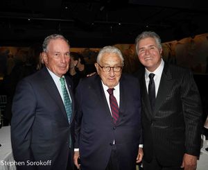 Michael Bloomberg, Henry Kissinger, Steve Tyrell Photo