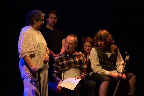 (L to R) DANA MESSINA GALAGAN (Dorothy), TYLER PETTY (Bart), TIM HOBAN (Phil), BRITTA Photo