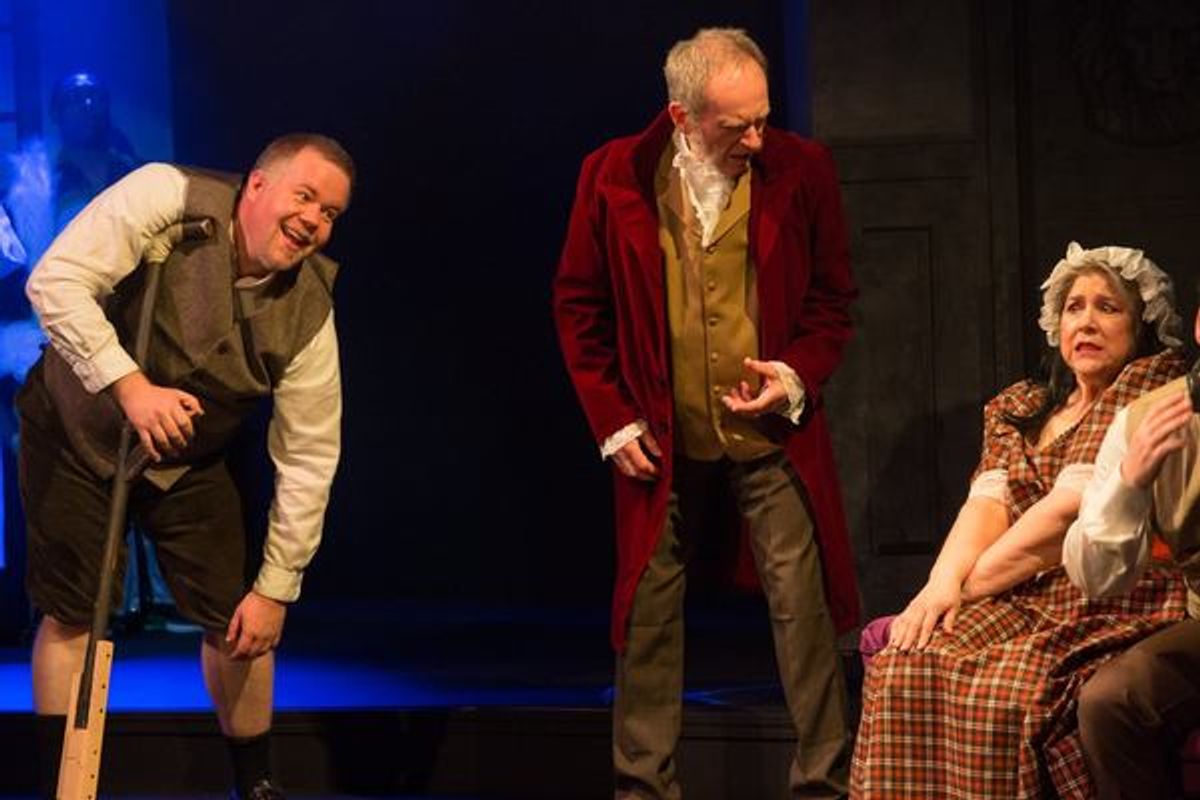 (L to R) JED SLAUGHTER (Wayne), TIM HOBAN (Phil) and DANA MESSINA GALAGAN (Dorothy) from the Lakewood Playhouse Production of  'INSPECTING CAROL'      at 