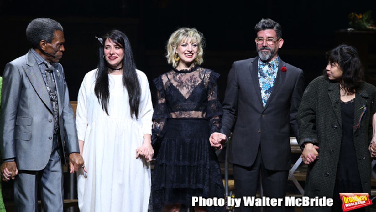 Andre De Shields, Rachel Clavkin, Anais Mitchell, David Neumann and Eva Noblezada at 