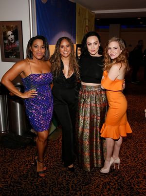 From left, cast member Bryonha Marie Parham, actor Tracie Thoms, cast members Eden Espinosa and Audrey Cardwell after the opening night performance of â€"Falsettos†at Center Theatre Group/Ahmanson Theatre on April 17, 2019 in Los Angeles, California. ( @ BroadwayWorld From left, cast member Bryonha Marie Parham, actor Tracie Thoms, cast members Eden Es Photo