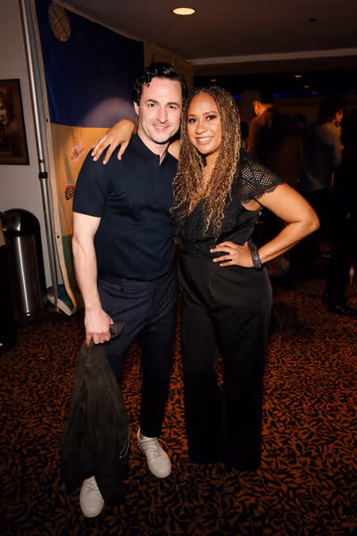 From left, cast member Max von Essen and actor Tracie Thoms after the opening night p Photo