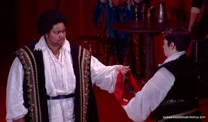 Debra Ann Byrd as OTHELLO and Amy Driesler as CASSIO in Harlem Shakespeare Festival''s all-female OTHELLO presented by Southwest Shakespeare Company. Spring 2019. @ BroadwayWorld Debra Ann Byrd as OTHELLO and Amy Driesler as CASSIO in Harlem Shakespeare Festival'' Photo
