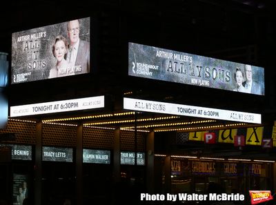 Theatre Marquee for Arthur Millerâ€™s "All My Sons" starring Annette Bening and  Photo