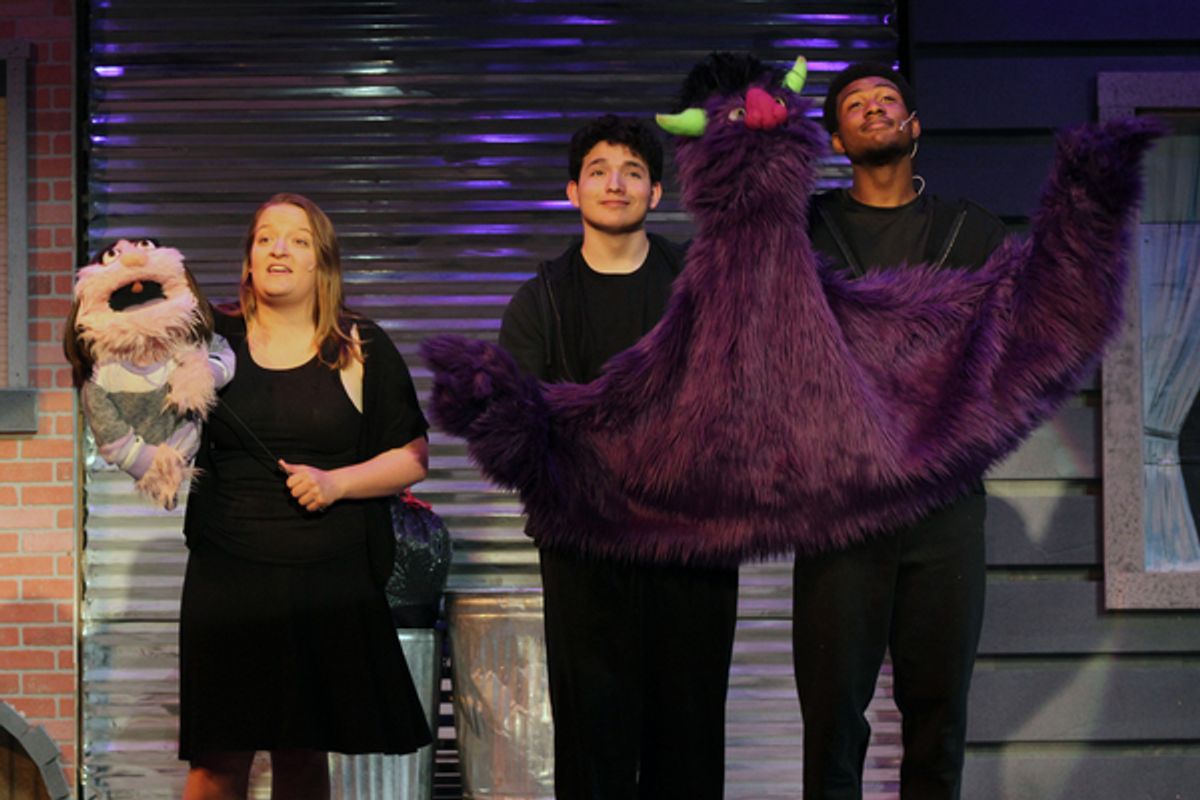 Kimberly Owen (Kate Monster) & Alexis Garcia and Kristian Thomas (Trekkie Monster) at 