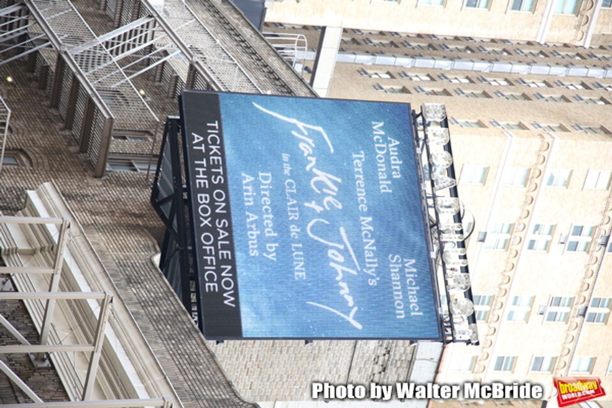 Theatre Marquee unveiling for 'Frankie and Johnny in the Clair de Lune' starring Audra McDonald and Michael Shannon  at the Broadhurst Theatre on April 22, 2019 in New York City. at 