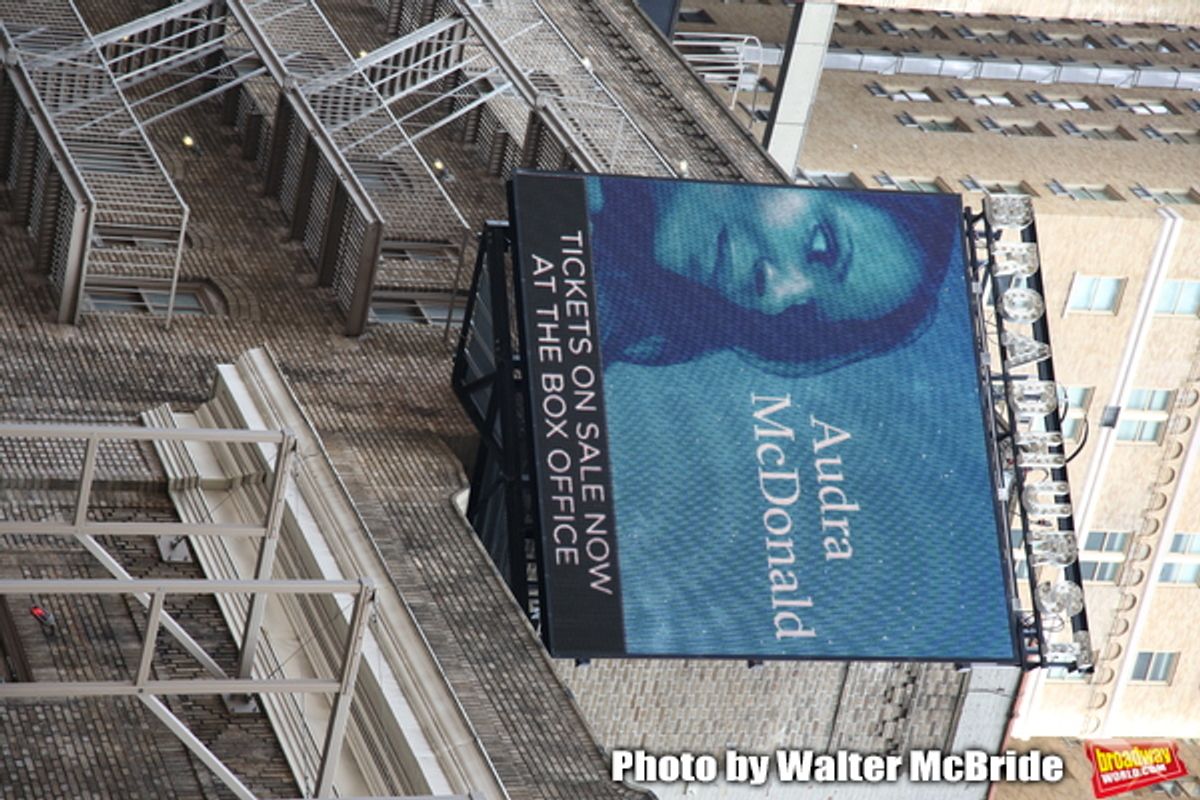 Theatre Marquee unveiling for 'Frankie and Johnny in the Clair de Lune' starring Audra McDonald and Michael Shannon  at the Broadhurst Theatre on April 22, 2019 in New York City. at 