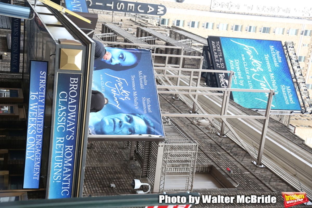 Theatre Marquee unveiling for 'Frankie and Johnny in the Clair de Lune' starring Audra McDonald and Michael Shannon  at the Broadhurst Theatre on April 22, 2019 in New York City. at 
