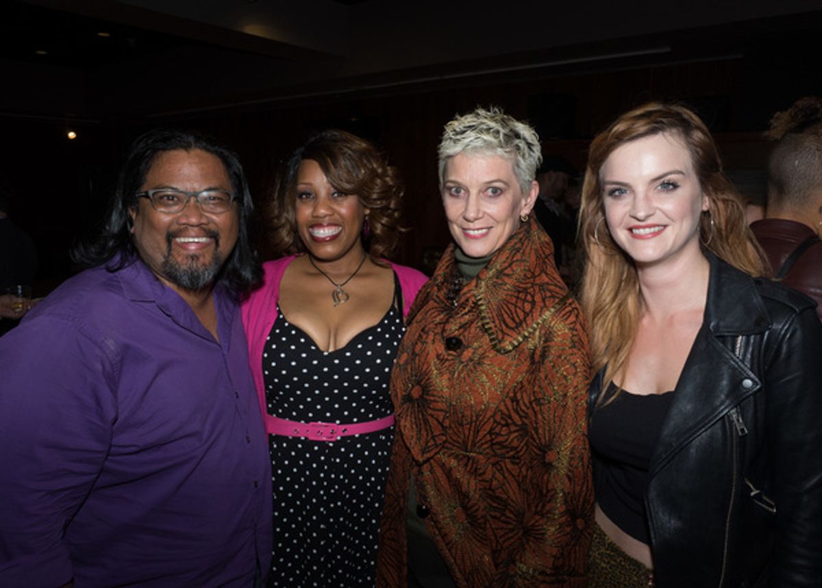 Victor E. Chan, Amber Snead, Patricia Ward Kelly, and Caroline Drage at 
