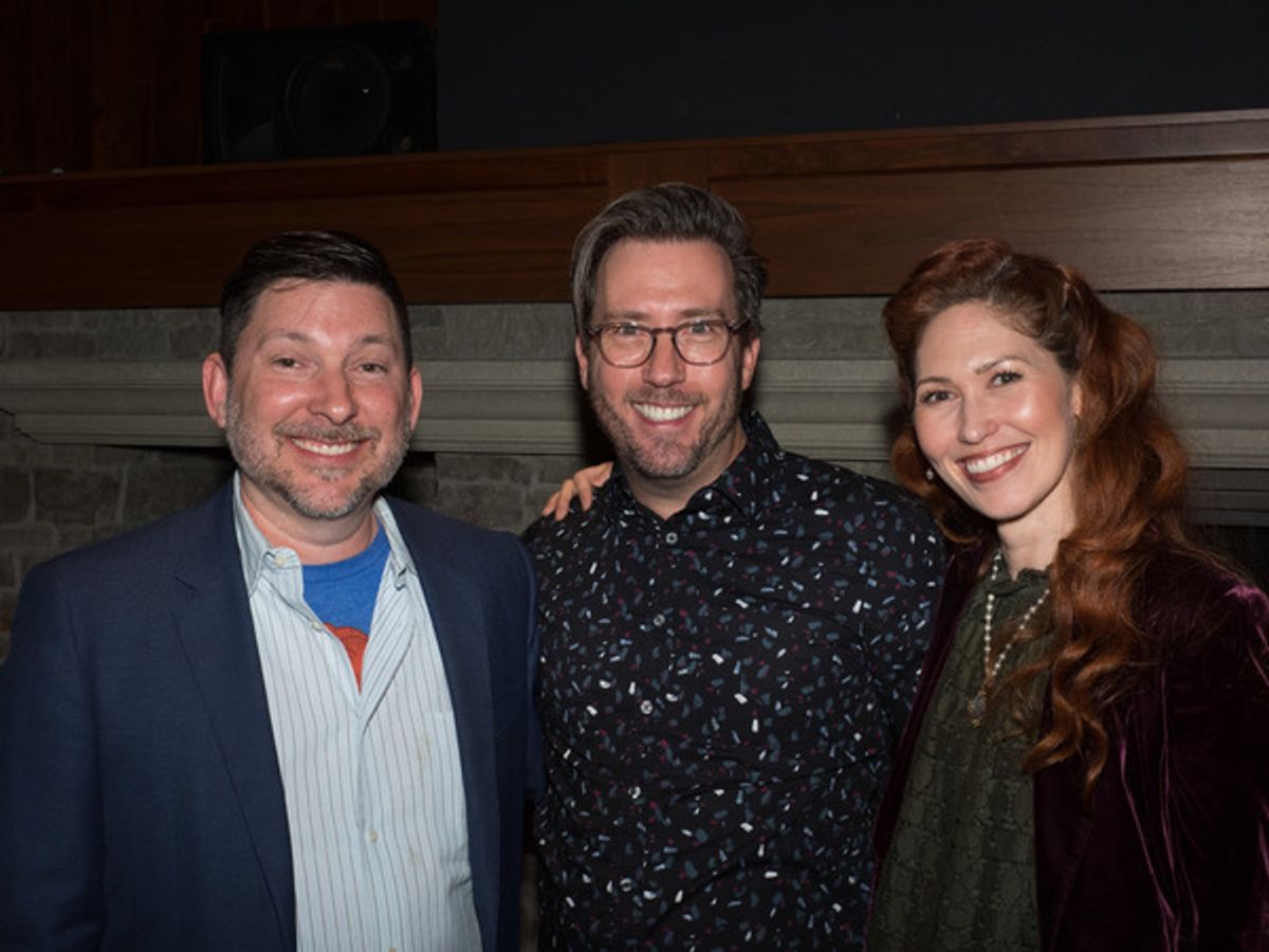 Jason Niedle, Lighting Designer Steven Young, and April Malina at 