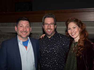 Jason Niedle, Lighting Designer Steven Young, and April Malina Photo