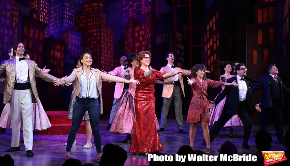 John Behlmann, Lilli Cooper, Santino Fontana, Sarah Stiles, Reg Rogers, Michael McGrath with cast at 