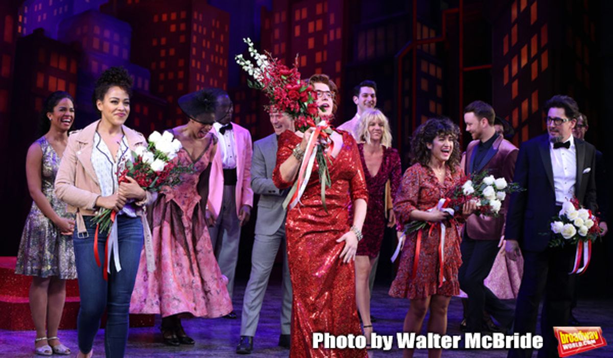 Lilli Cooper, Santino Fontana, Sarah Stiles and Reg Rogers with cast at 