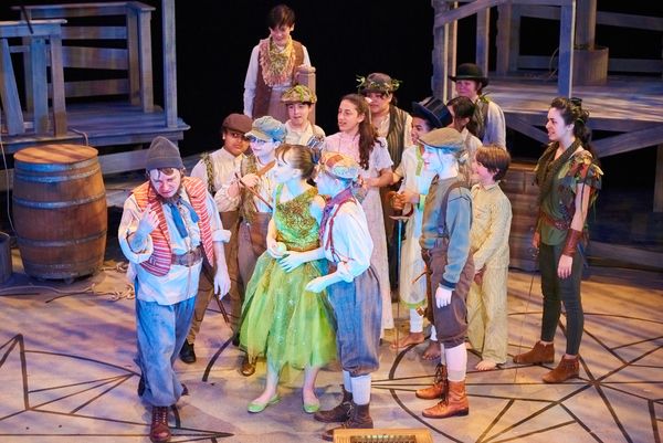 Chris Klopatek (far left), Meguire Hennes (center) and cast Photo