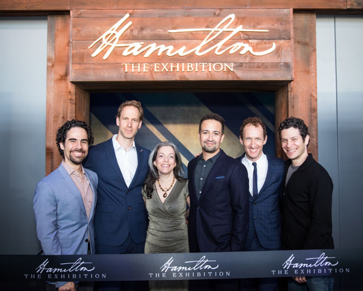 Alex Lacamoire (Executive Music Producer and Arranger), David Korins (Creative Director and Designer), Joanne B. Freeman (Historical Advisor), Lin-Manuel Miranda (Artistic Advisor), Jeffrey Seller (Producer) and Thomas Kail (Artistic Advisor) at 