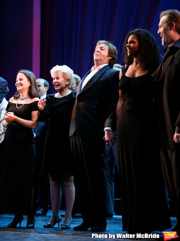 Emily Loesser, Jo Sullivan Loesser, Paul McCartney, Audra McDonald & Marc Kudisch at  Photo