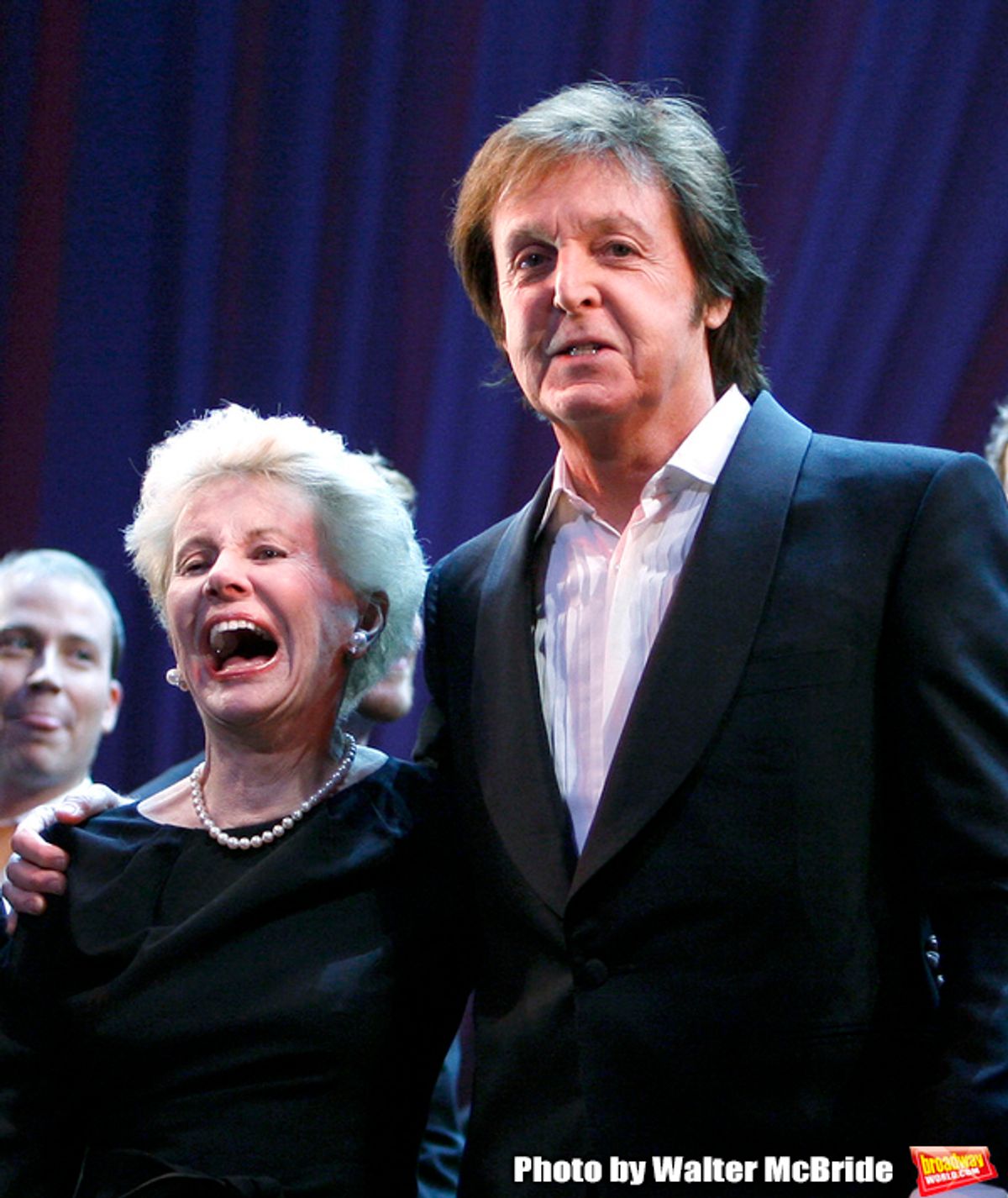 Paul McCartney & Jo Sullivan Loesser
at The Curtain Call for Chance & Chemistry: A Centennial Celebration of Frank Loesser- an Actors Fund Benefit at the Minskoff Theatre in New York City.
October 26, 2009 at 