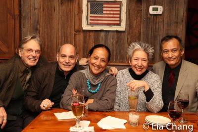 A guest, John Jesurun, Ching Valdes-Aran, Jessica Hagedorn and Nicky Paraiso Photo