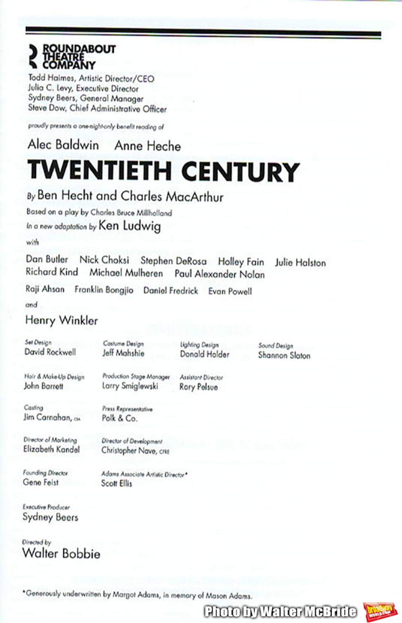Photo Coverage: Alec Baldwin, Anne Heche, and the Cast of TWENTIETH CENTURY's Benefit Reading Take Their Bows  Image