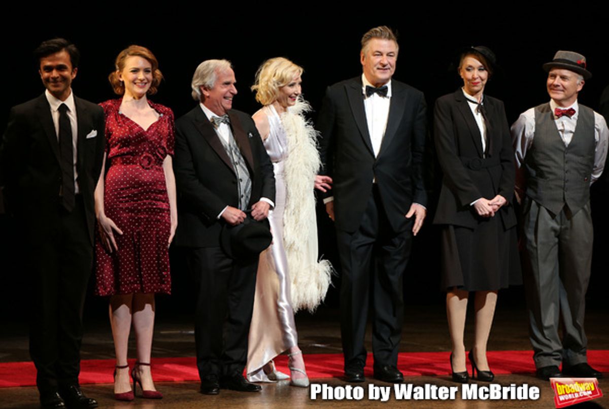 Nick Choksi, Holley Fain, Henry Winkler, Anne Heche, Alec Baldwin, Julie Halston and Dan Butler with cast  at 