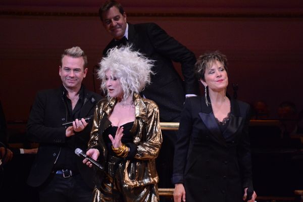 Neal Coomer, Cyndi Lauper and Elaine Caswell Photo