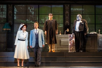 Norina (Lisette Oropesa), Dr. Malatesta (Joshua Hopkins), the Notary (Tyler Zimmerman Photo