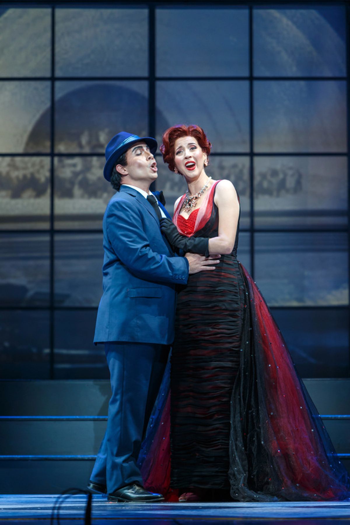 Ernesto (Javier Abreu) and Norina (Lisette Oropesa) sing a love duet
 at 