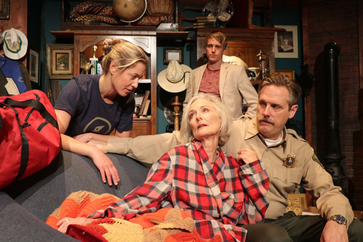 Eve Danzeisen, Susan Wilder, Luke McClure and Eric Curtis Johnson in Boxing Lessons by John Bunzel, directed by Jack Stehlin at The New American Theatre. Photo by Jeannine Wisnosky Stehlin at 
