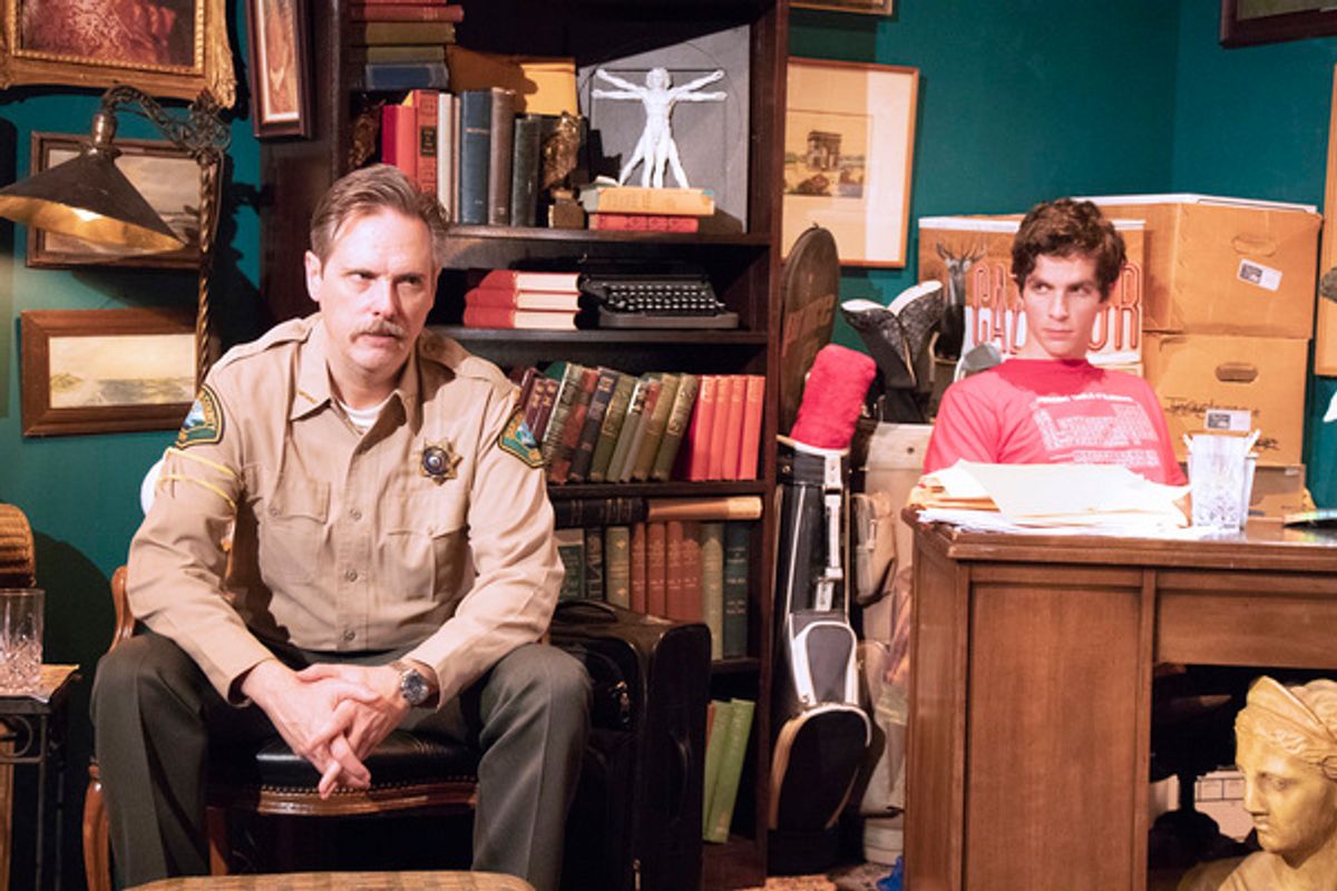 Eric Curtis Johnson, Stephen Tyler Howell and Bruce Nozick in Boxing Lessons by John Bunzel, directed by Jack Stehlin at The New American Theatre. Photo by Jeannine Wisnosky Stehlin at 