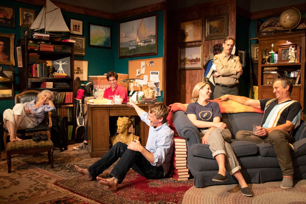 Susan Wilder, Stephen Tyler Howell, Luke McClure, Eric Curtis Johson, Eve Danzeisen and Bruce Nozick in Boxing Lessons by John Bunzel, directed by Jack Stehlin at The New American Theatre. Photo by Jeannine Wisnosky Stehlin at 