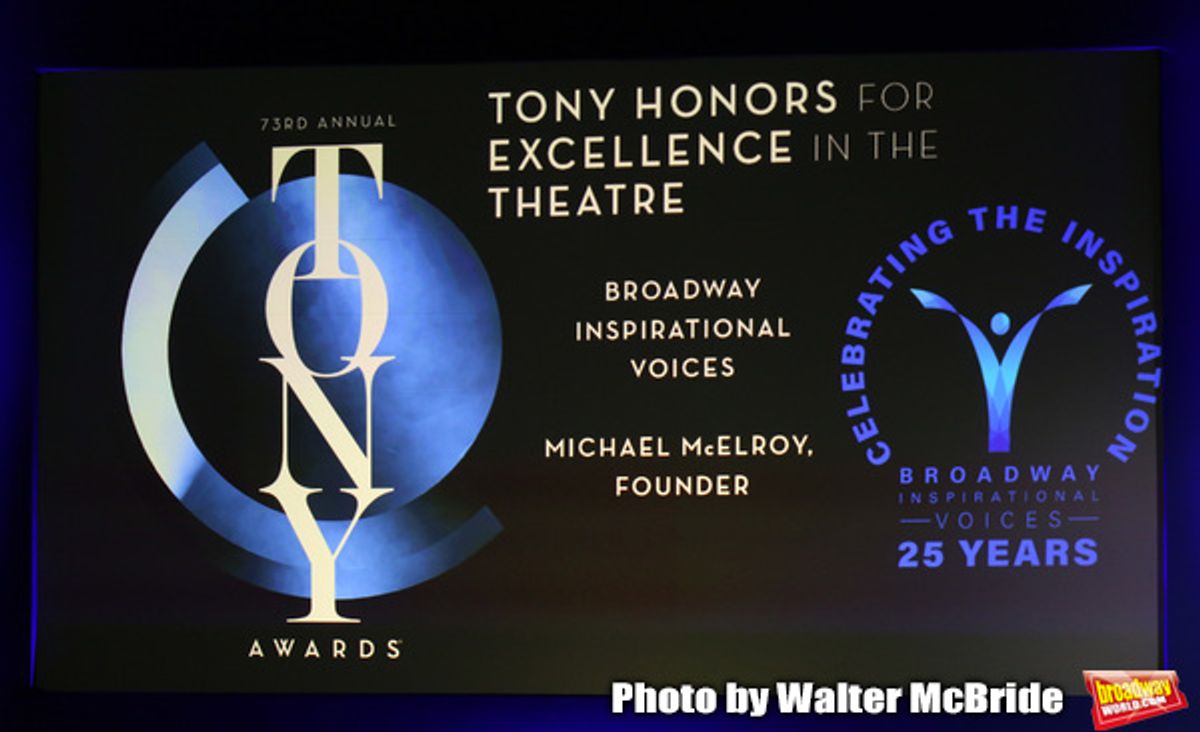 Tony Honors foe Excellence in the Theatre to Broadway Inspirational Voices Michael McElroy at 