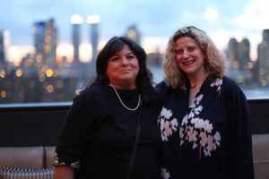 LPTW Co-VP of Programming Joan Kane and Co-President Catherine Porter enjoy the rooftop view. @ BroadwayWorld LPTW Co-VP of Programming Joan Kane and Co-President Catherine Porter enjoy the rooft Photo