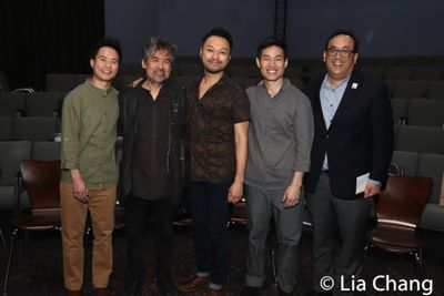 Whit K. Lee, David Henry Hwang, Billy Bustamante, Tobias C. Wong and Max Chang Photo