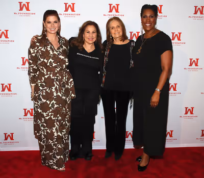 Kathy Najimy, Founding Mother, Ms. Foundation Gloria Steinem, Debra Messing and Presi Photo