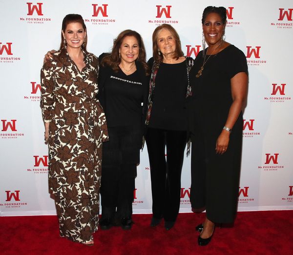 Kathy Najimy, Founding Mother, Ms. Foundation Gloria Steinem, Debra Messing and Presi Photo