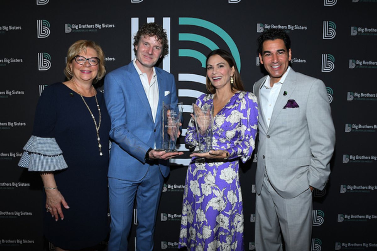 BBBSLA President and CEO Olivia Diaz-Lapham, BBBSLA 2019 Excellence in Mentorship Award Honorees Mike Daly and Trisha Cardoso, and BBBSLA Board President Brock Moseley. at 