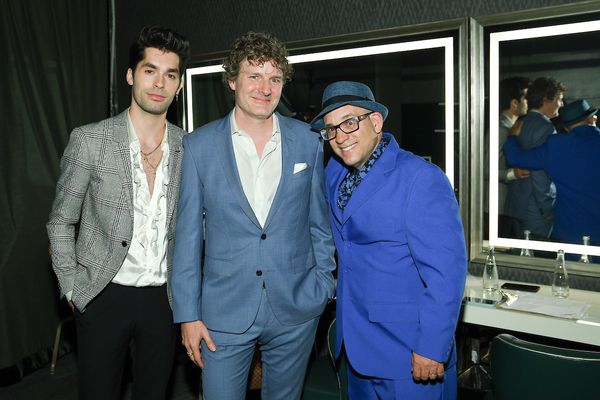 Musicial Bobi Andonov, Excellence in Mentorship Award Honoree Mike Daly, and Cal Fuss Photo