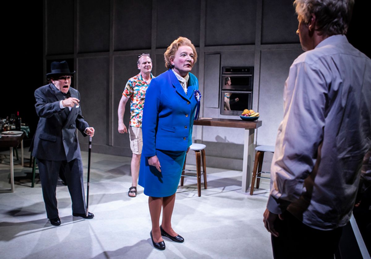 Steve Nallon(Margaret Thatcher)Arabella Weir(Winston Churchill)Tim Wallers(Tony Blair) at 