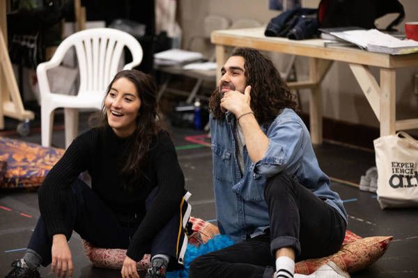 Parisa Shahmir and Sharif Afifi in rehearsal for We Live in Cairo.
 Photo
