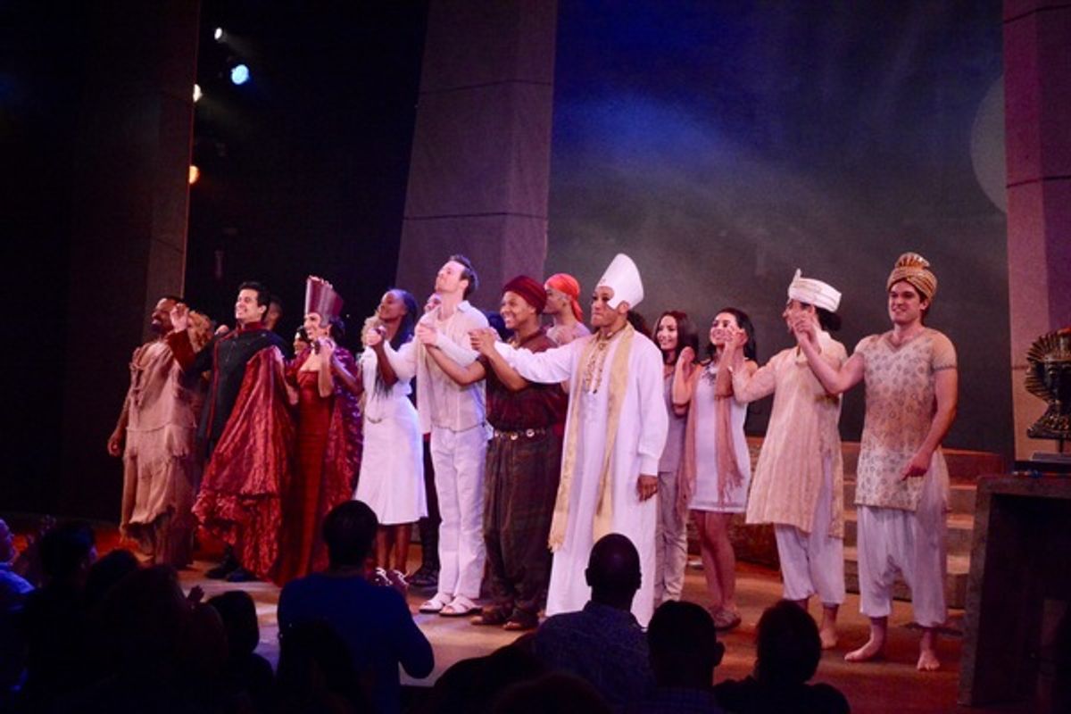 Enrique Acevado, Jenna Rubaii, Kayla Cyphers, Ken Allen Neely, Chaz Alexander Coffin and Julius Chasse with the cast of Aida at 