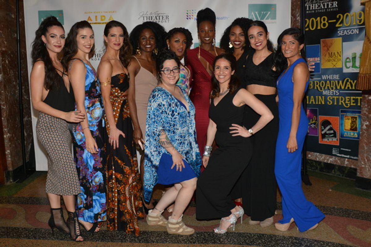 Lena Gabrielle (Music Director) with the ladies of Aida that includes-Emily Bordely, BreAnns Collier, Kayla Cyphers, Tara C. Fitzgerald, Jasmine Gobourne, Ramita Ravi, Daria Pilar Redus, Jenna Rubsii and Kristen Seggio at 