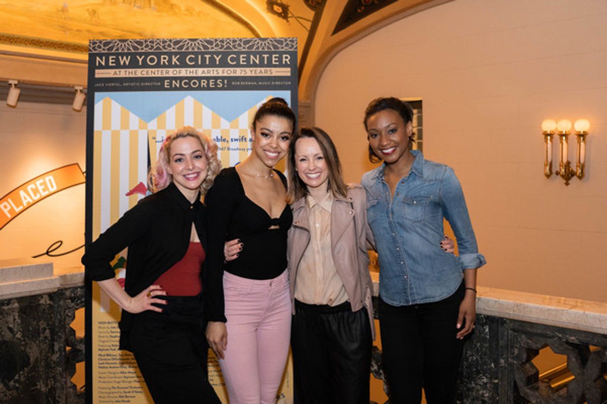 Caitlin Mesh, Cajai Fellows Johnson, and Taeler Elyse Cyrus, with Choreographer Sarah Oâ€™Gleby at 