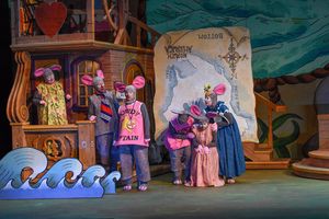 Deborah Brown plays Jenny; K. Doug Miller plays Wooster; Karl Schaeffer plays Bouncer; Blake Seabourn plays Rowdy 2; Alyssa Cavazos plays Louise; Gena Loe plays Hannah @ BroadwayWorld Deborah Brown plays Jenny; K. Doug Miller plays Wooster; Karl Schaeffer plays Bouncer Photo